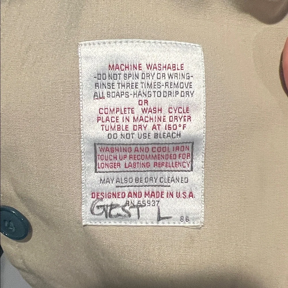 Vintage Blue and Tan Rain Coat - Picture 3 of 3